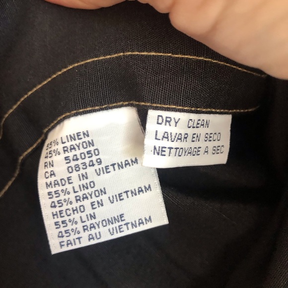 Rena Rowan Button Down Black Linen Blend Duster Jacket - Picture 7 of 12